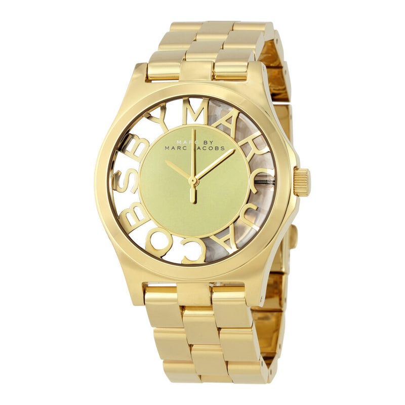 Marc by Marc Jacobs Henry Skeleton Gold Dial Ladies Watch MBM3206 - Watches of America