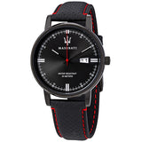 Maserati Classe Black Dial Black Leather Men's Watch #R8851130001 - Watches of America