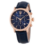 Maserati Epoca Blue Dial Blue Leather Men's Watch R8871618007 - Watches of America