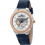 Maserati Stile Automatic Blue Leather Strap Men's Watch  R8821142001 - Watches of America