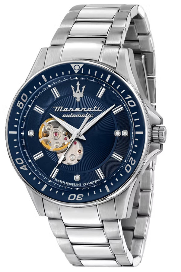 Maserati Sfida Diamond Silver Automatic Men's Watch  R8823140007 - Watches of America