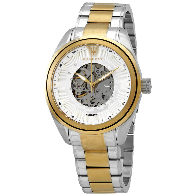 Maserati Traguardo Automatic Silver Skeleton Dial Men's Watch #R8823112004 - Watches of America
