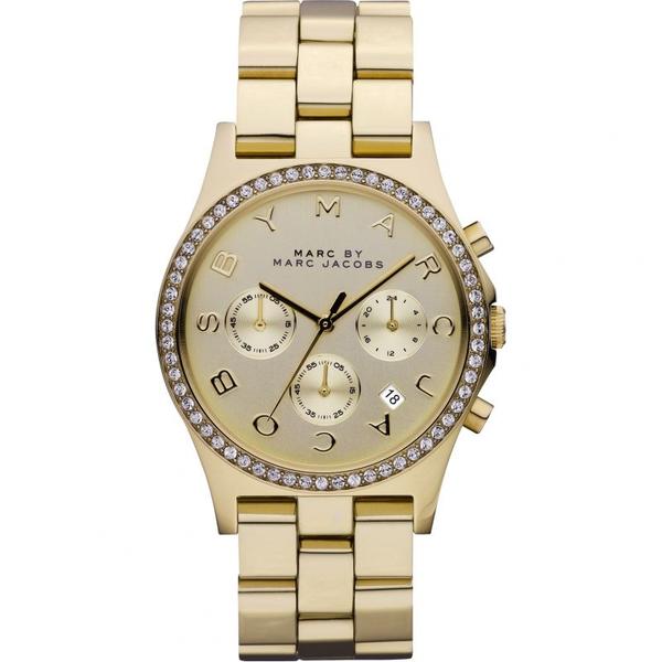 Marc by Marc Jacobs Henry Cronógrafo Champagne Dial Chapado en oro Reloj para mujer MBM3105