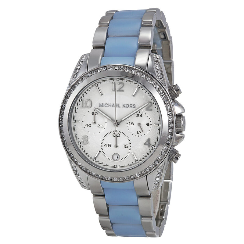 Michael Kors Blair Chronograph Silver Dial Stainless Steel with Chambr Watches of America