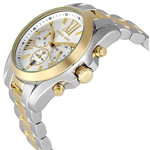 Michael Kors Bradshaw Chronograph Silver and Gold tone Watch MK5627 Watches of America