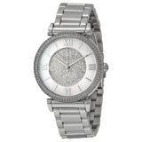 Michael Kors Caitlin Silver Crystal Pave Dial Ladies Watch MK3355 - Watches of America