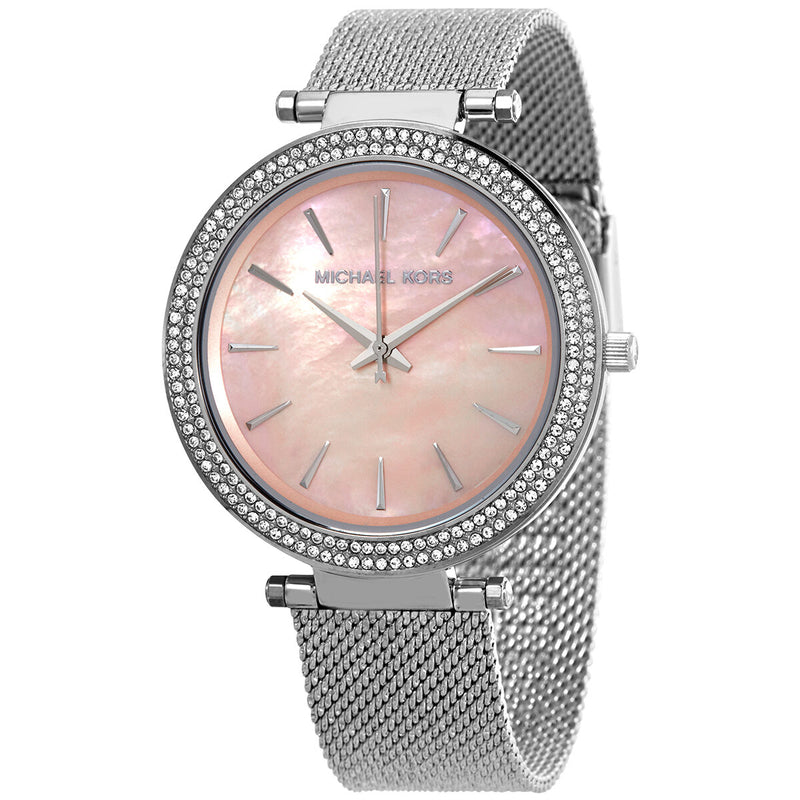 Michael Kors Crystal Pink Mother of Pearl Dial Ladies Watch #MK4518 - Watches of America