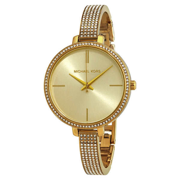 Michael Kors Jaryn Crystal Gold Sunray  Dial Ladies Watch #MK3784 - Watches of America