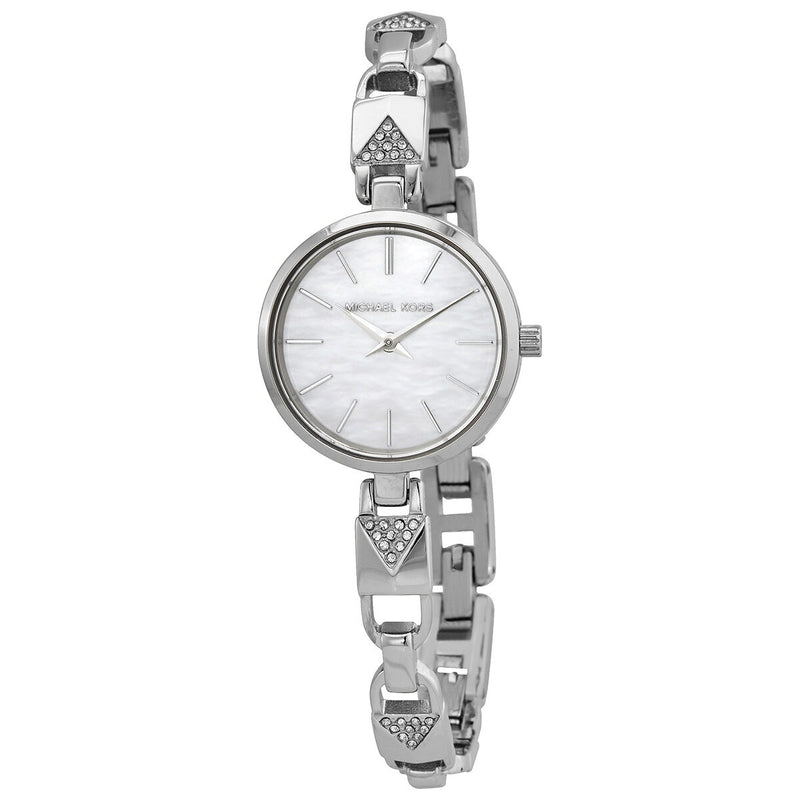 Michael Kors Jaryn Mercer White Mother of Pearl Dial Ladies Watch #MK4438 - Watches of America