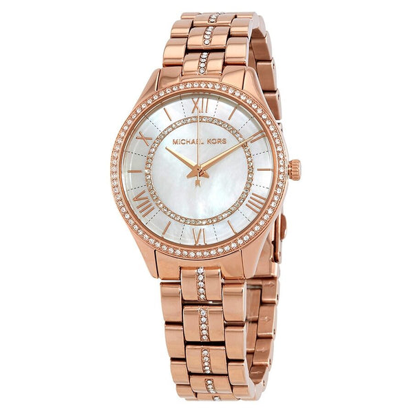 MK Michael Kors high quality Crystal Accents Mother-of-pearl Dial Women's watch #MK5350