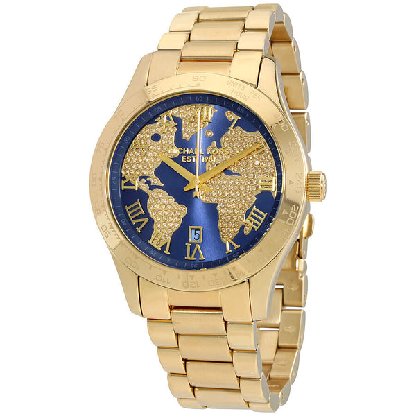 Michael Kors Layton Blue Crystal Pave Dial Ladies Watch #MK6243 - Watches of America