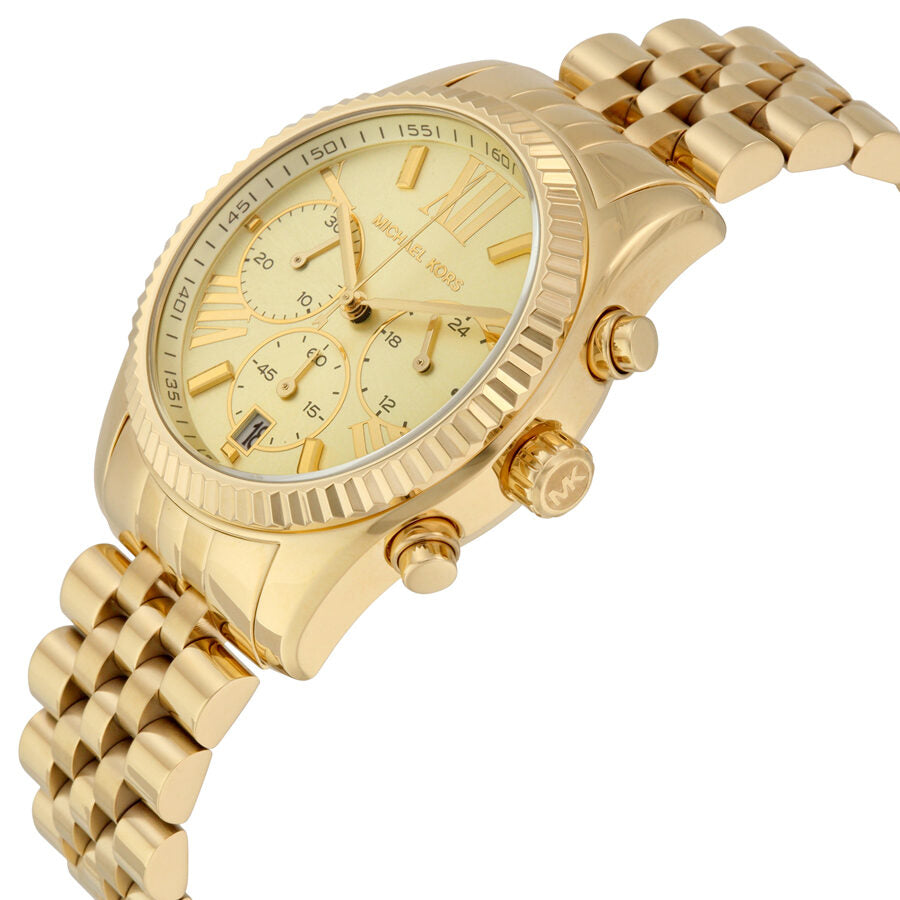 Michael Kors Lexington Chronograph Champagne Dial Ladies Watch MK5556 –  Watches of America