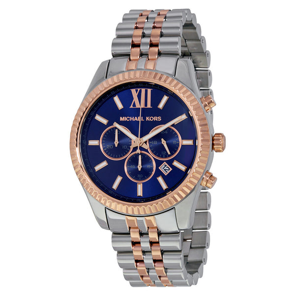 MIchael Kors Lexington Chronograph Navy Dial Unisex Watch #MK8412 - Watches of America