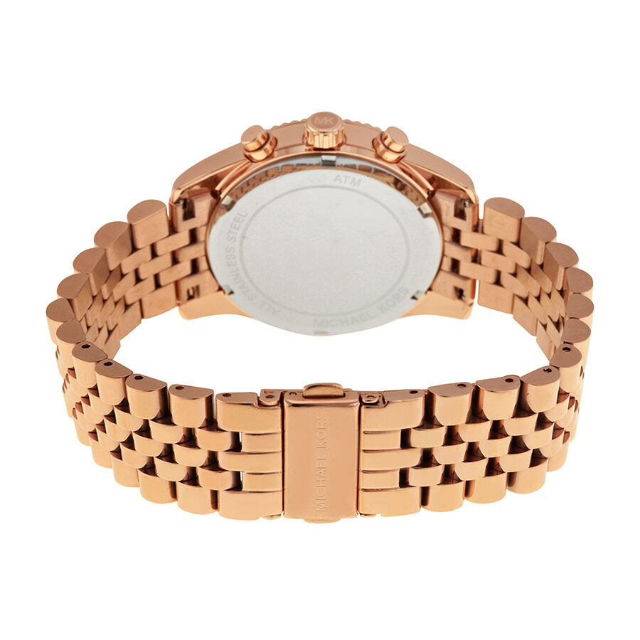MICHAEL KORS ゴールド クロノグラフ腕時計 MK6207 Michael Kors Lexington Chronograph Purple Dial Rose Gold