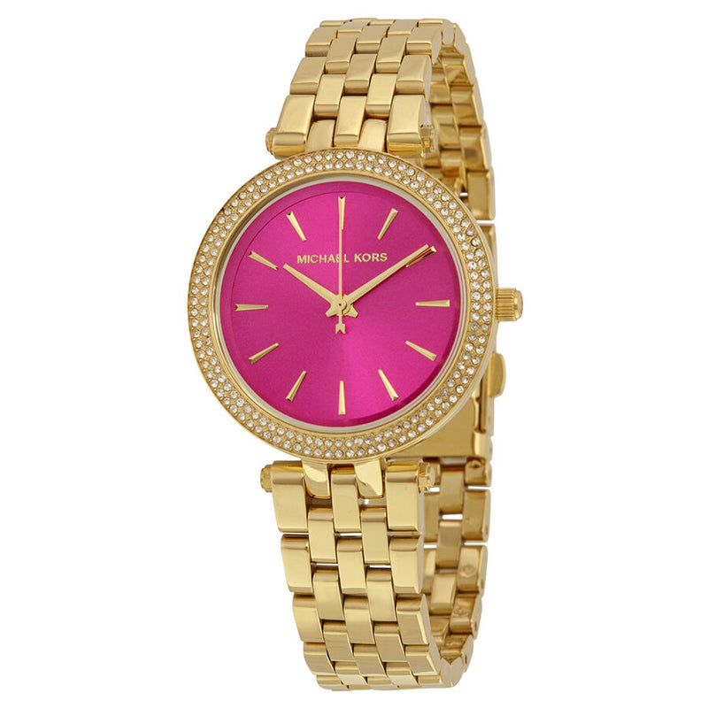 Michael Kors Mini Darci Fuchsia Dial Gold-tone Ladies Watch MK3444 - Watches of America