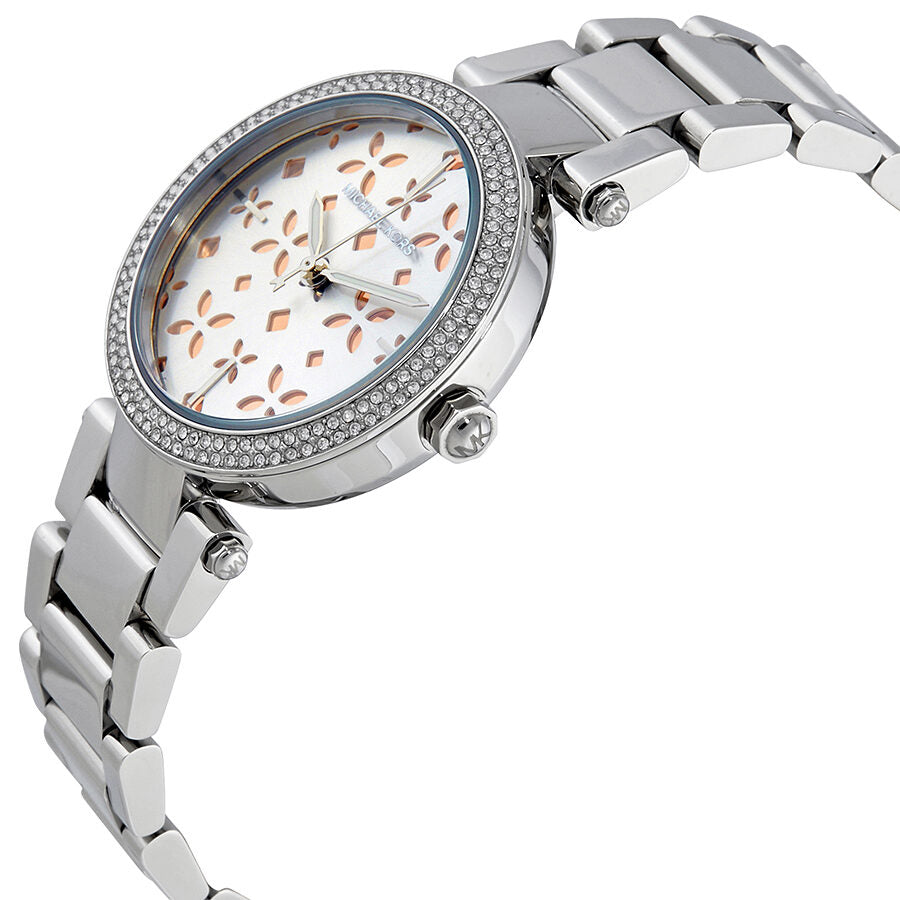 Michael kors mini parker watch silver hotsell