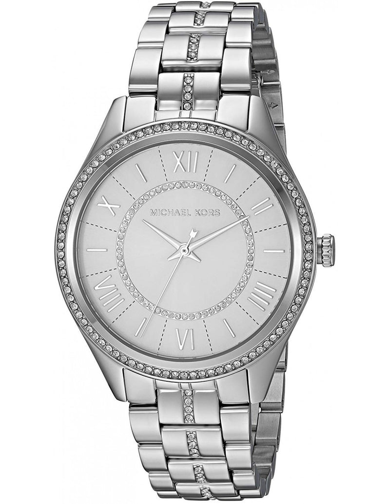 Michael Kors Lauryn Reloj de cuarzo con esfera plateada y cristal para mujer MK3718