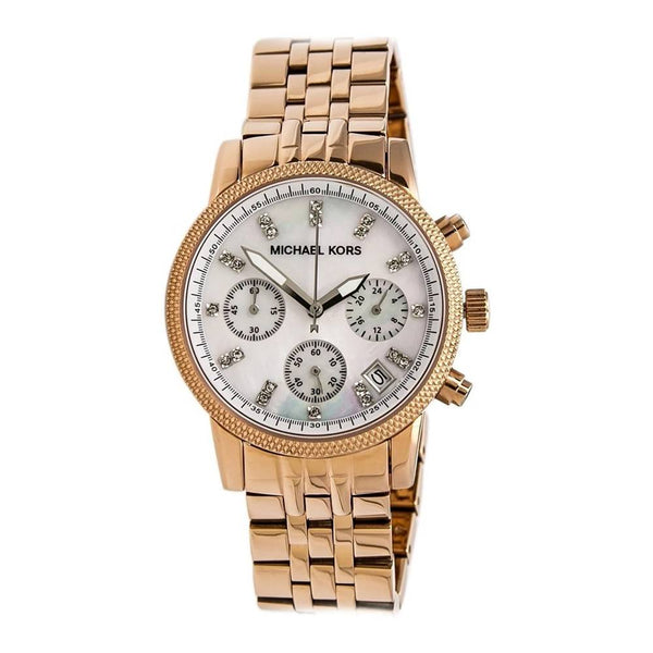 Michael Kors Chronograph Rose Gold Ladies Watch  MK5026 - Watches of America