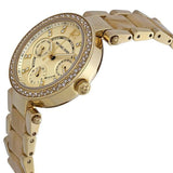 Michael Kors Parker Reloj multifunción para mujer con esfera de champán en tono dorado y acetato de cuerno MK5842