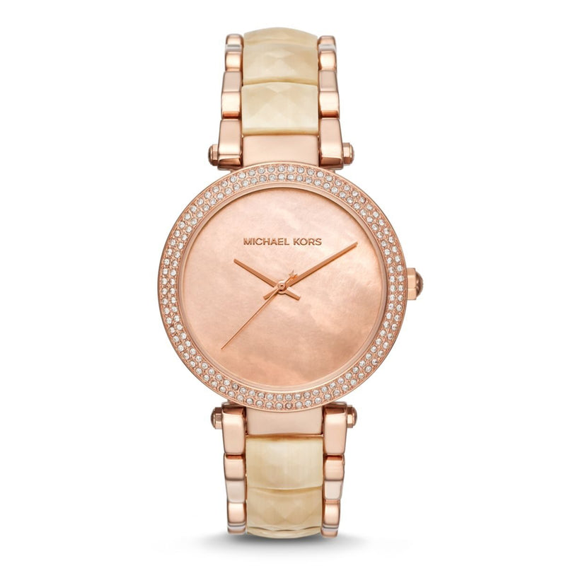 Michael Kors Parker Pink Mother Of Pearl Dial Ladies Watch MK6492 - Watches of America