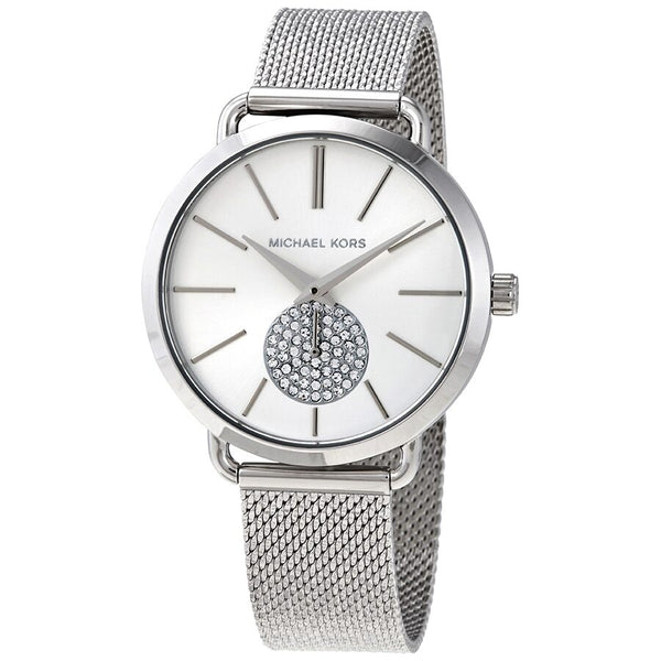 Michael Kors Portia Crystal Quartz Silver Dial Ladies Watch MK3843 - Watches of America