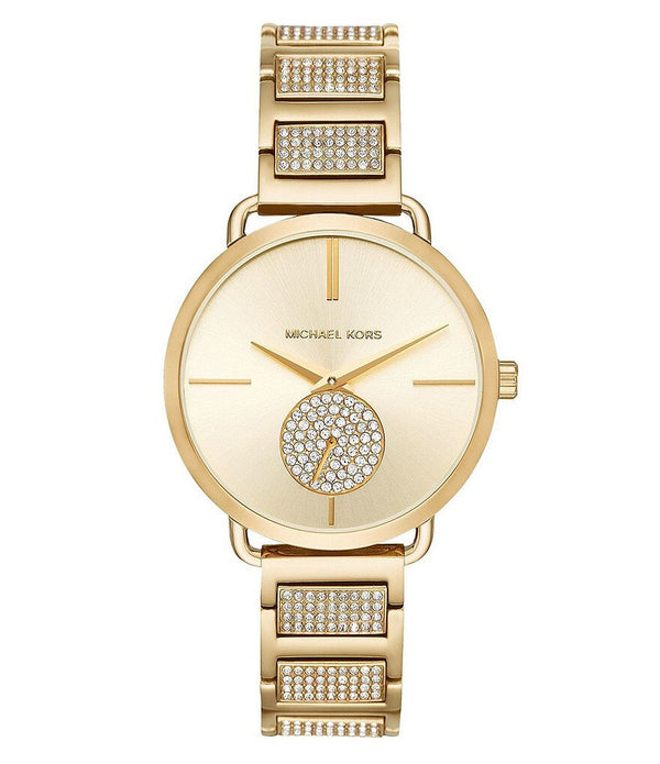 Michael Kors Portia Pave Gold Dial Ladies Watch MK3852 - Watches of America