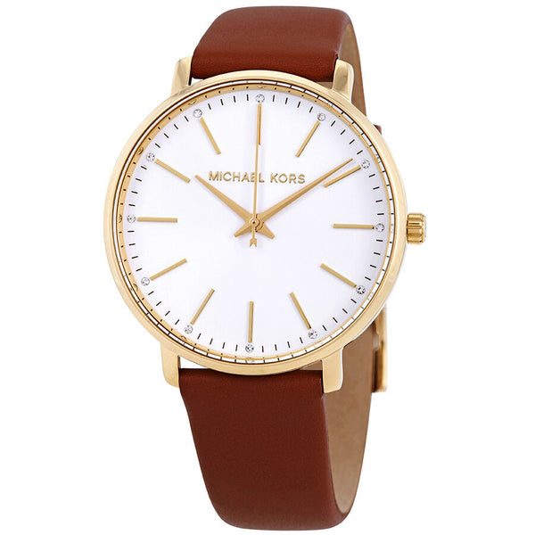 Michael Kors Pyper Crystal White Sunray Dial Ladies Watch #MK2740 - Watches of America