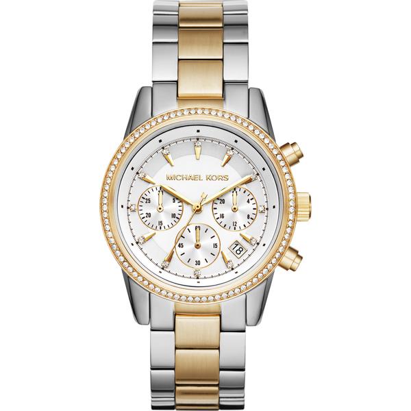 Michael Kors Ritz Chronograph Crystal White Dial Ladies Watch MK6474