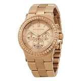 Michael Kors Rose Gold-tone Baguette Bezel Chronograph Ladies Watch MK5412 - Watches of America