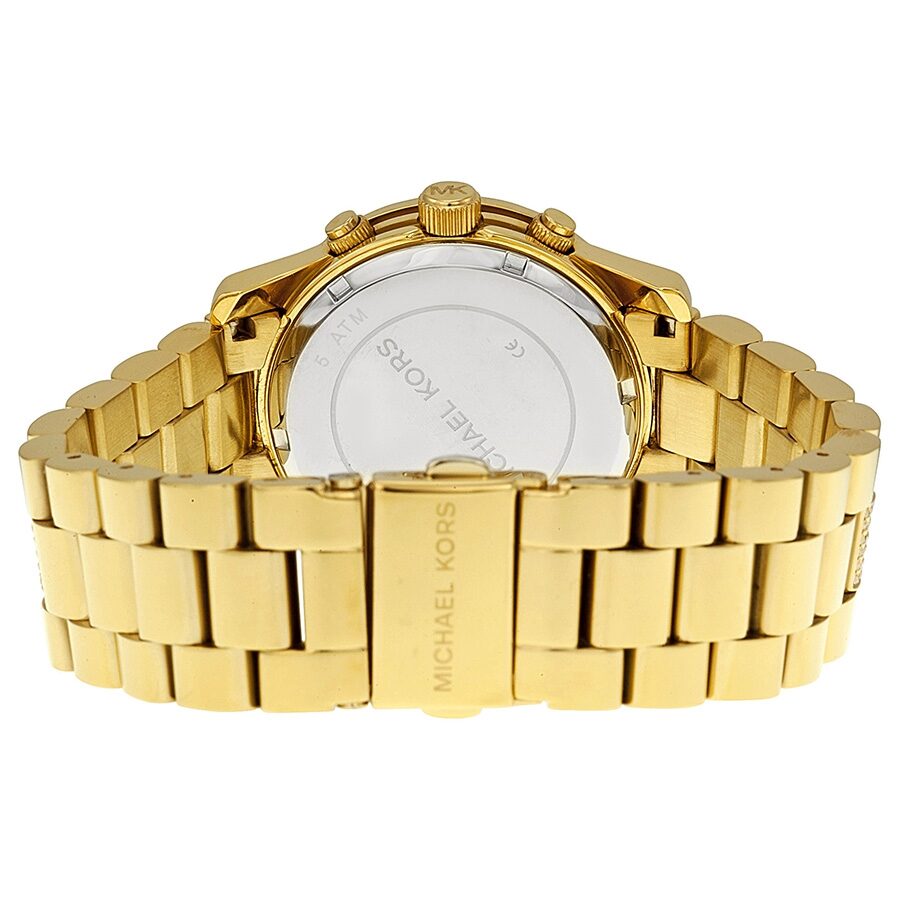 Michael Kors Runway Gold Glitz Chronograph outlets 45mm Oversized Womens Watch MK5575