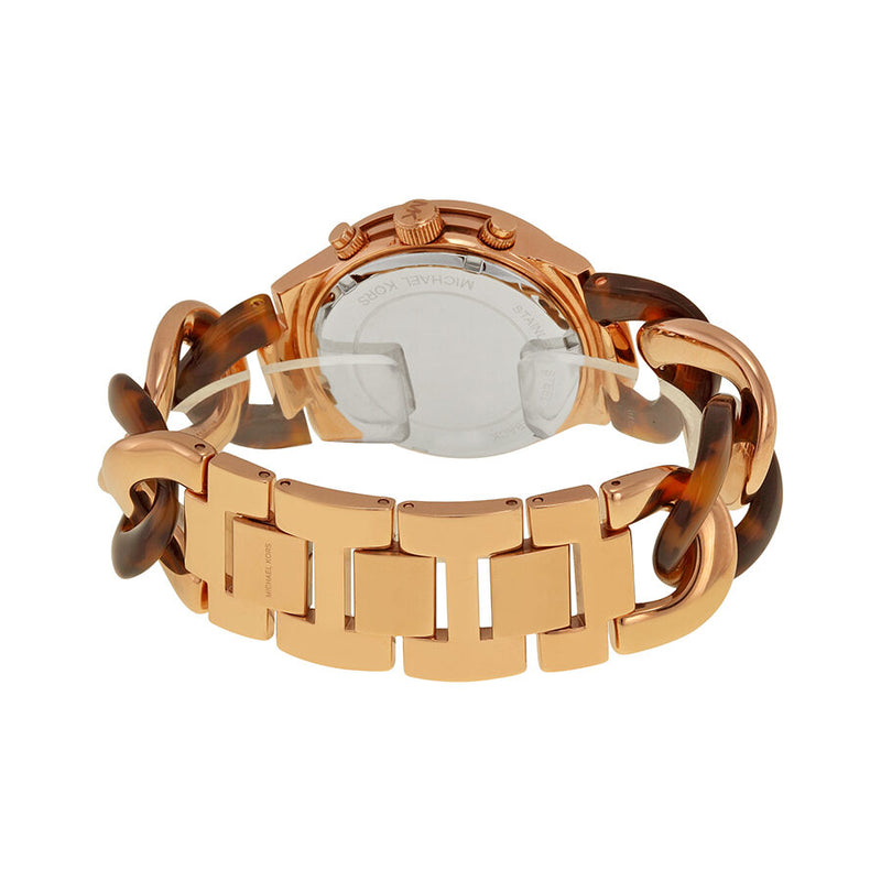 Michael Kors Runway Rose Gold-tone Tortoise Twist Chain Link Ladies Watch MK4269 - Watches of America #3