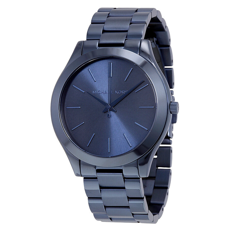 Michael Kors Slim Runway Blue Dial Blue Ion plated Ladies Watch MK3419 Watches of America