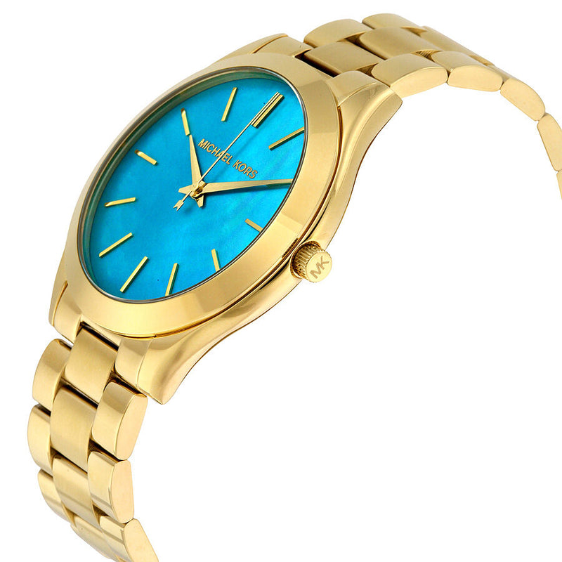 Michael Kors Slim Runway Blue Mother of Pearl Dial Ladies Watch MK3492 - Watches of America #2