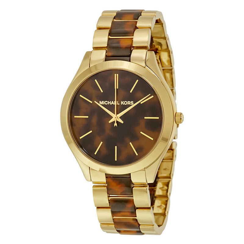 Michael Kors Slim Runway Tortoise-shell Dial Ladies Watch MK4284 - Watches of America