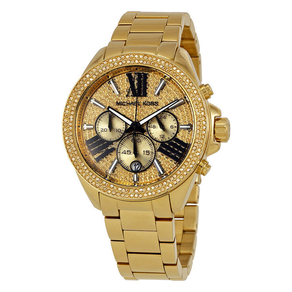 Michael Kors Wren Chronograph Crystal Pave Dial Ladies Watch MK6095 - Watches of America