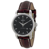 Mido Baroncelli Automatic Black Dial Brown Leather Ladies Watch M76004188#M7600.4.18.8 - Watches of America