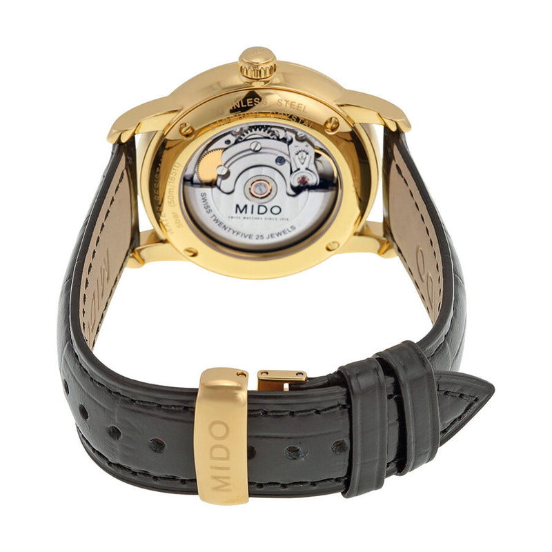 Mido Baroncelli II Automatic White Dial Black Leather Men's Watch #M86003264 - Watches of America #3