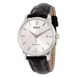 Mido Baroncelli Silver Dial Black Leather Men's Watch #M0134101603100 - Watches of America