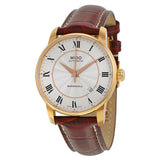 Mido Baroncelli Silver Dial Brown Leather Men's Watch M86002218#M8600.2.21.8 - Watches of America