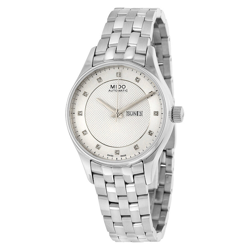 Mido Belluna Automatic Silver Dial Stainless Steel Ladies Watch #M0012301103691 - Watches of America