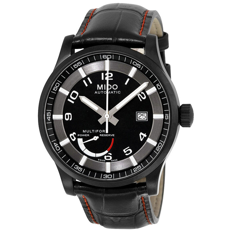 Mido Multifort Automatic Power Reserve Indicator Black Dial Men's Watch #M0054243605222 - Watches of America