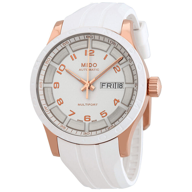 Mido Multifort Automatic White Dial Unisex Watch #M018.830.37.012.80 - Watches of America