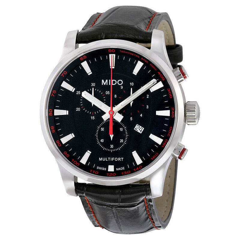 Mido Multifort Chronograph Black Dial Men's Watch #M0054171605120 - Watches of America