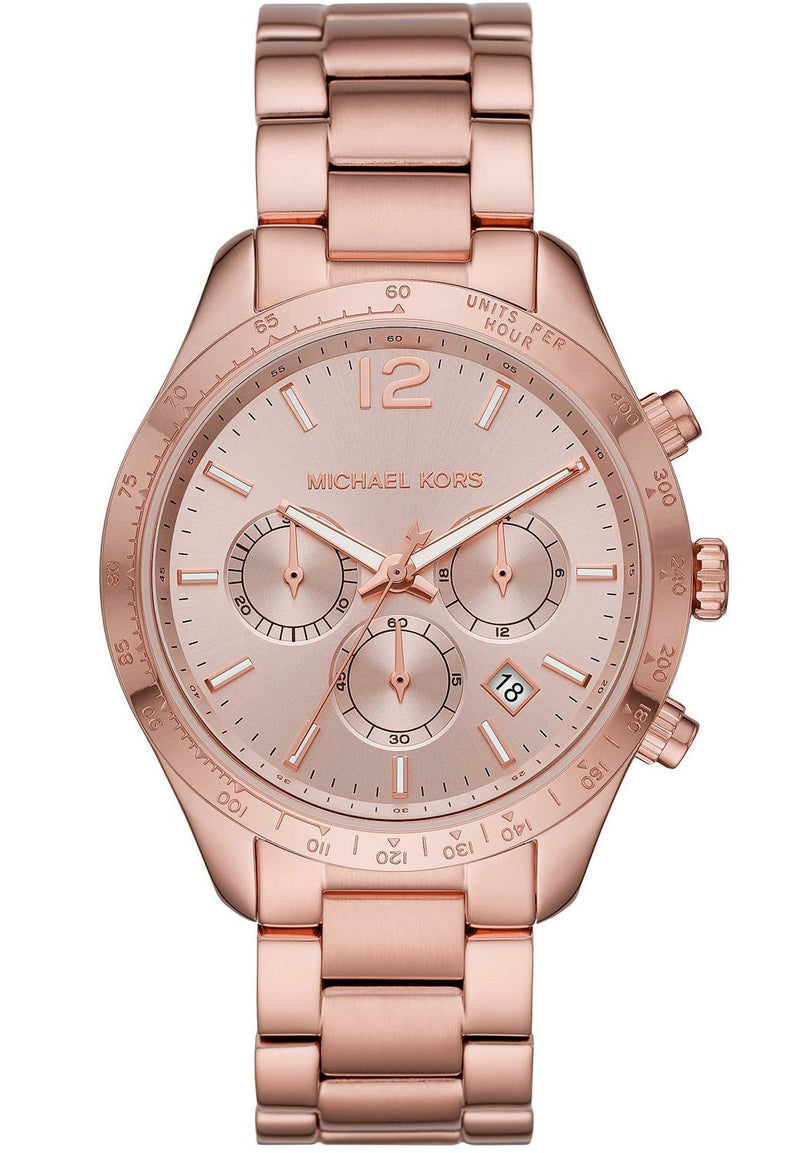 Michael Kors Layton Chronograph Quartz Rose Dial Ladies Watch MK6796 Watches of America