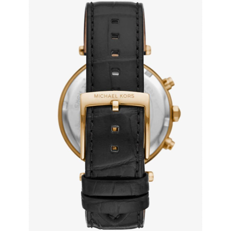 Michael Kors Parker Reloj cronógrafo de cuarzo con esfera negra y cristal para mujer MK6984