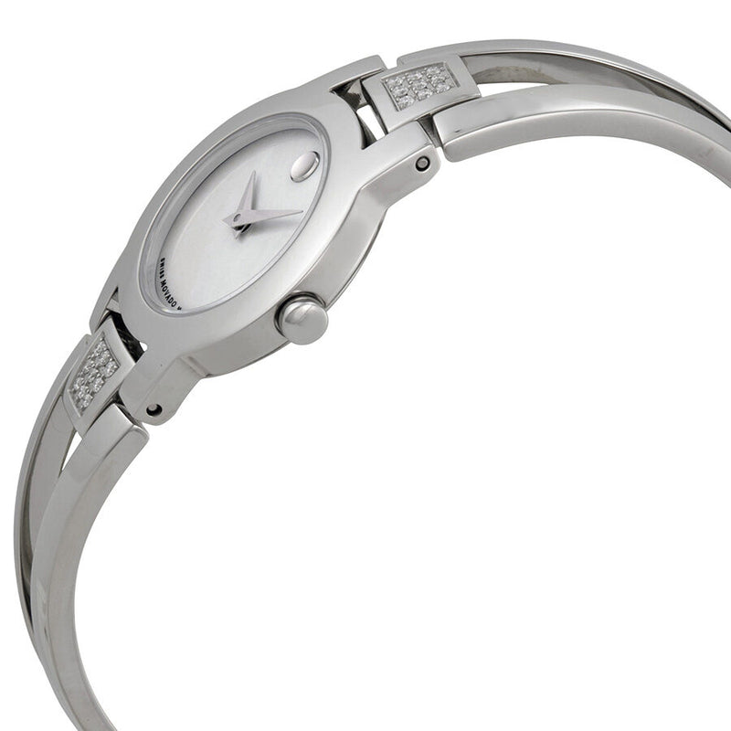 Movado Amorosa Diamond Mother of Pearl Dial Stainless Steel Ladies Watch 0606617 Watches of America