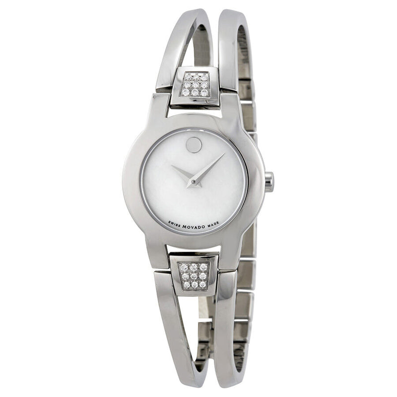 Movado Amorosa Diamond Mother of Pearl Dial Stainless Steel Ladies Watch #0606617 - Watches of America