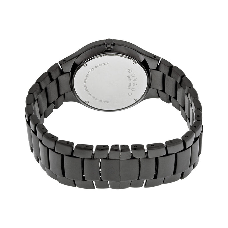 Movado Black Dial Black IP Acero Inoxidable Reloj Unisex 0606594 Watches of America