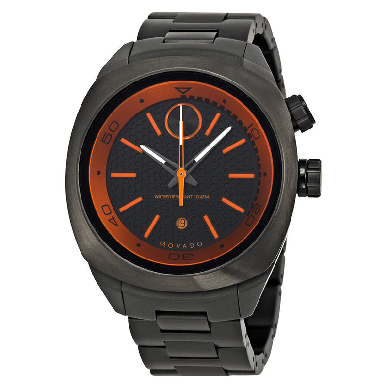 Movado Bold Black and Orange Dial Gunmetal Ion-plated Watch #3600213 - Watches of America
