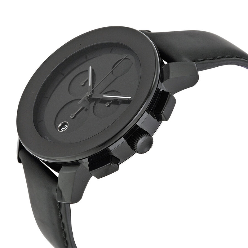Movado Bold Black Dial Chronograph Leather Men's Watch #3600089 - Watches of America #2